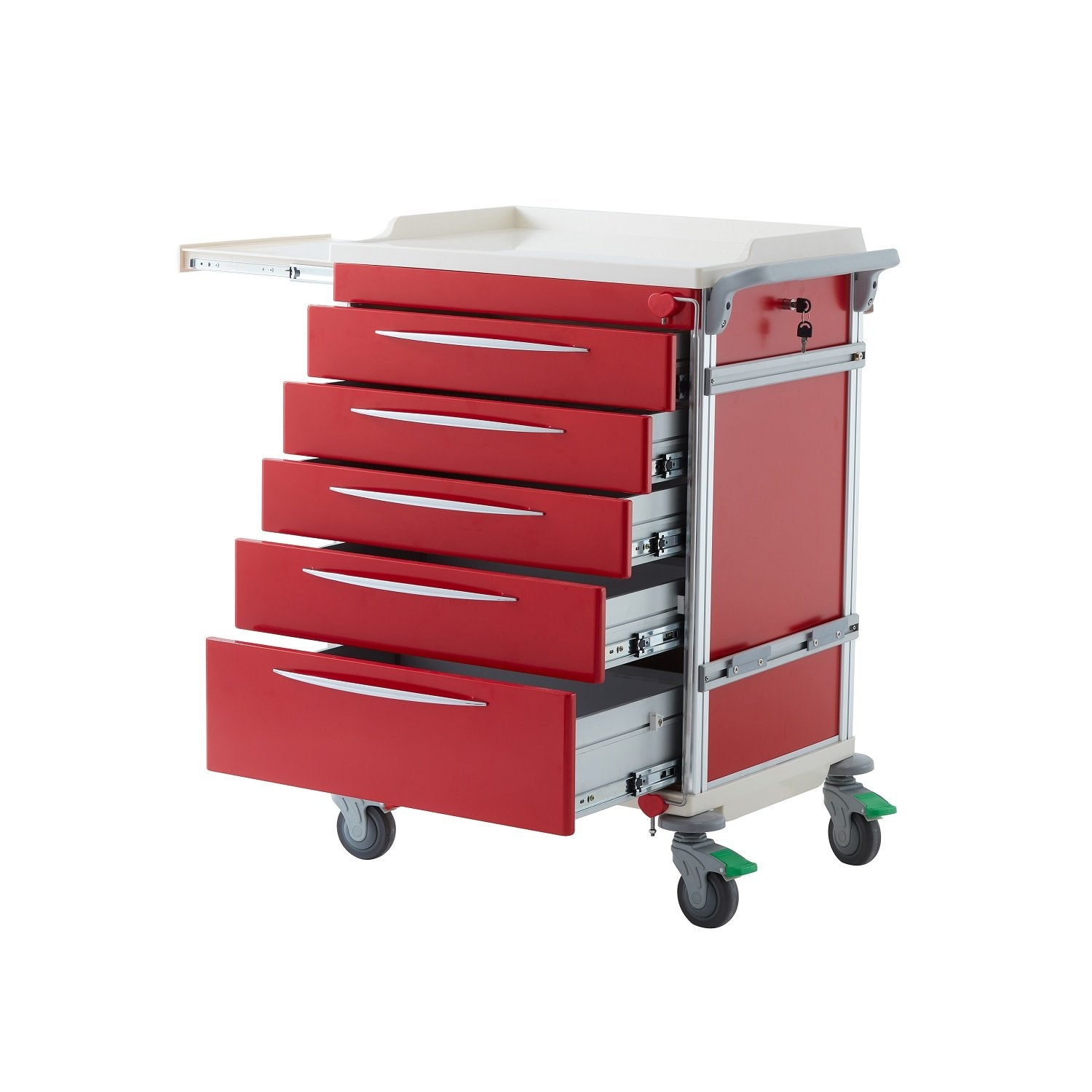 LOGIFORM Red Emergency Cart 5 Drawer with Accessories
