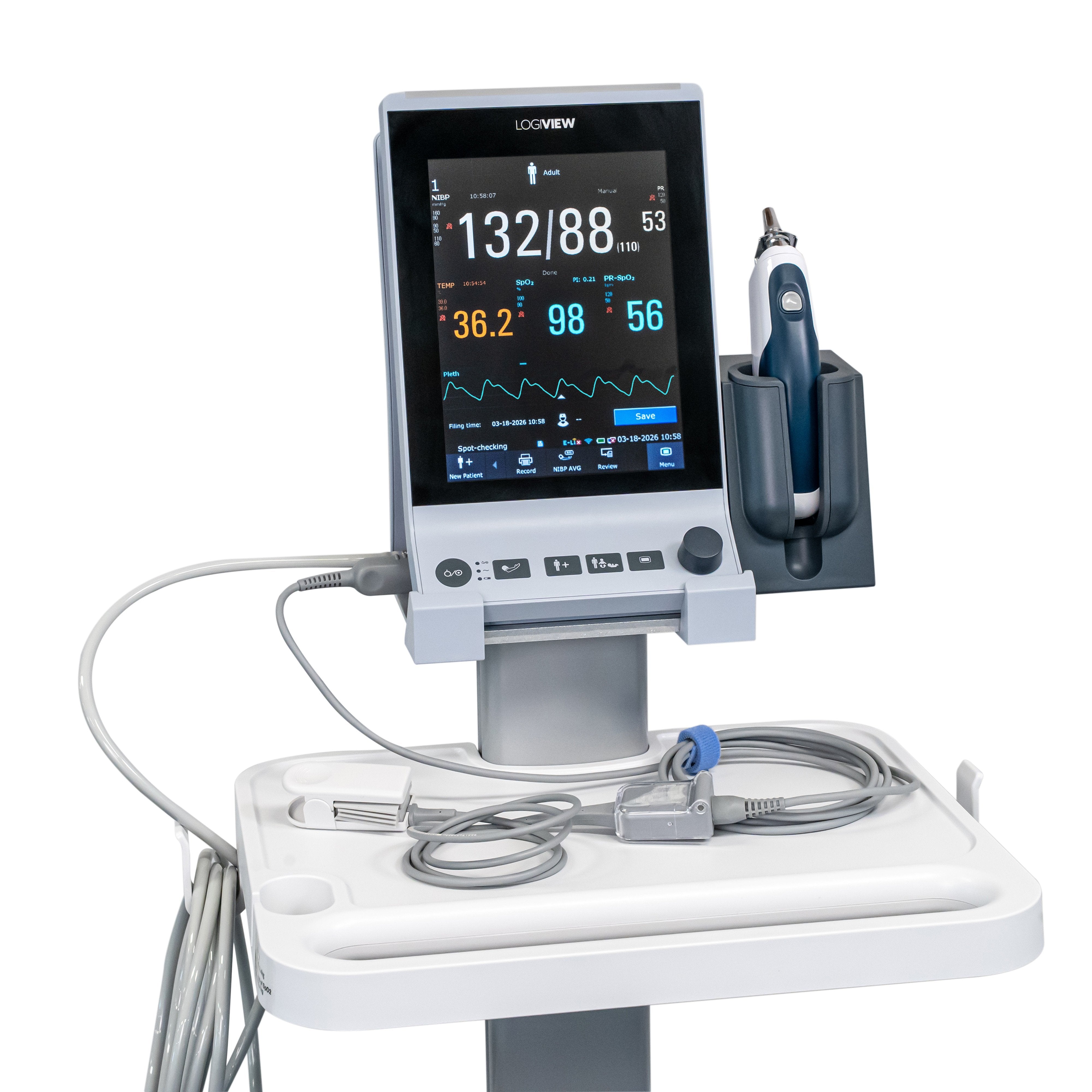 LOGIVIEW Mobile Work Surface Stand for Vital Signs Monitor