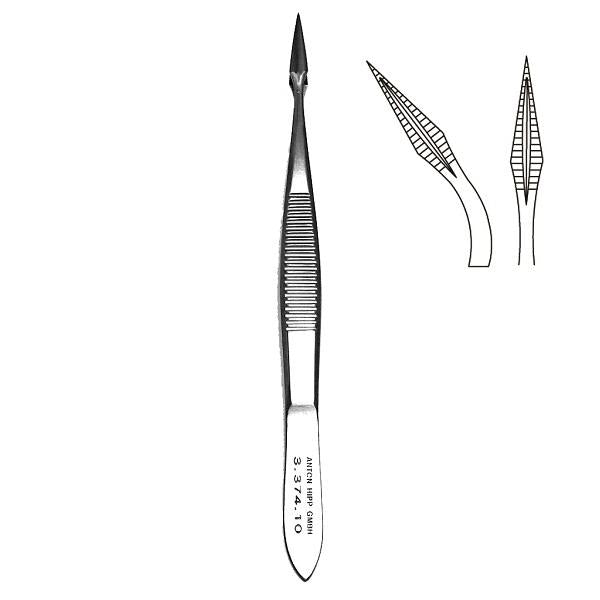 Hunter First Aid & Splinter Forceps Straight with pin 11.5cm KLINI