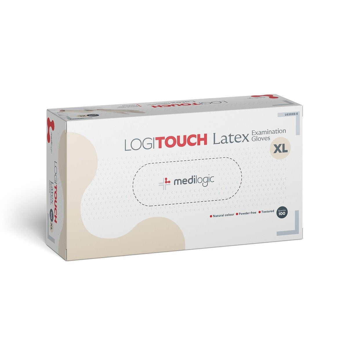 LOGITOUCH Latex P/F Examination Gloves - X-Large - (Box 100)