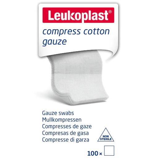 Leukoplast Compress Cotton Gauze 7.5x7.5cm Non-Sterile - Pack (100)
