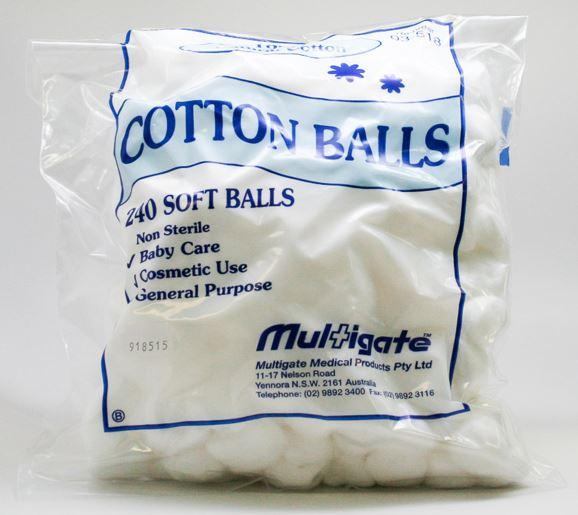Multigate Non-Sterile Cotton Wool Balls - Pack (240)