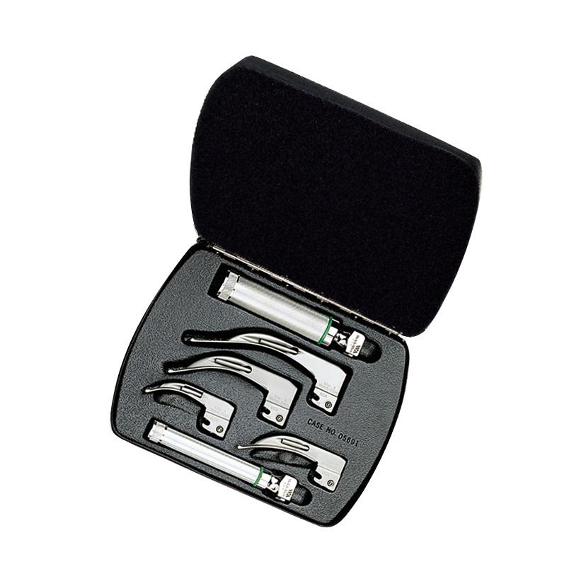 WELCH ALLYN Fibre Optic MacIntosh Laryngoscope Set with Case w/ blades 1, 2, 3, 4