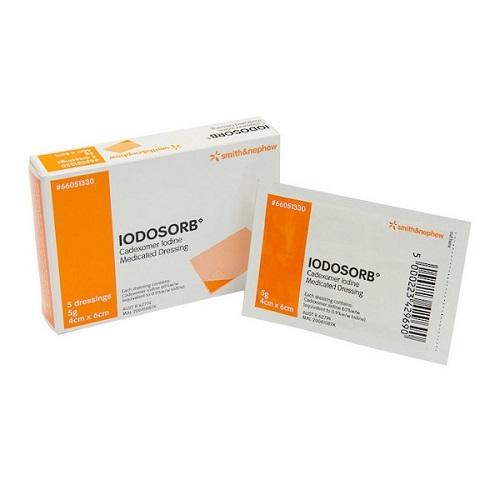 Iodosorb (66001290) Iodine Dressing 5g 4cm x 6cm - Box (5)