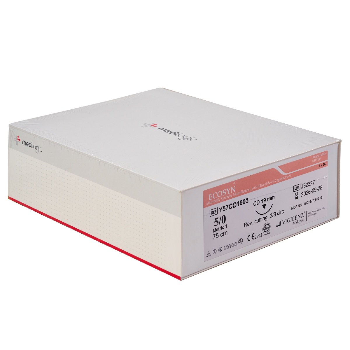 Vigilenz Ecosyn 5-0 19mm CD 75cm VIOLET Sutures - Box (36)