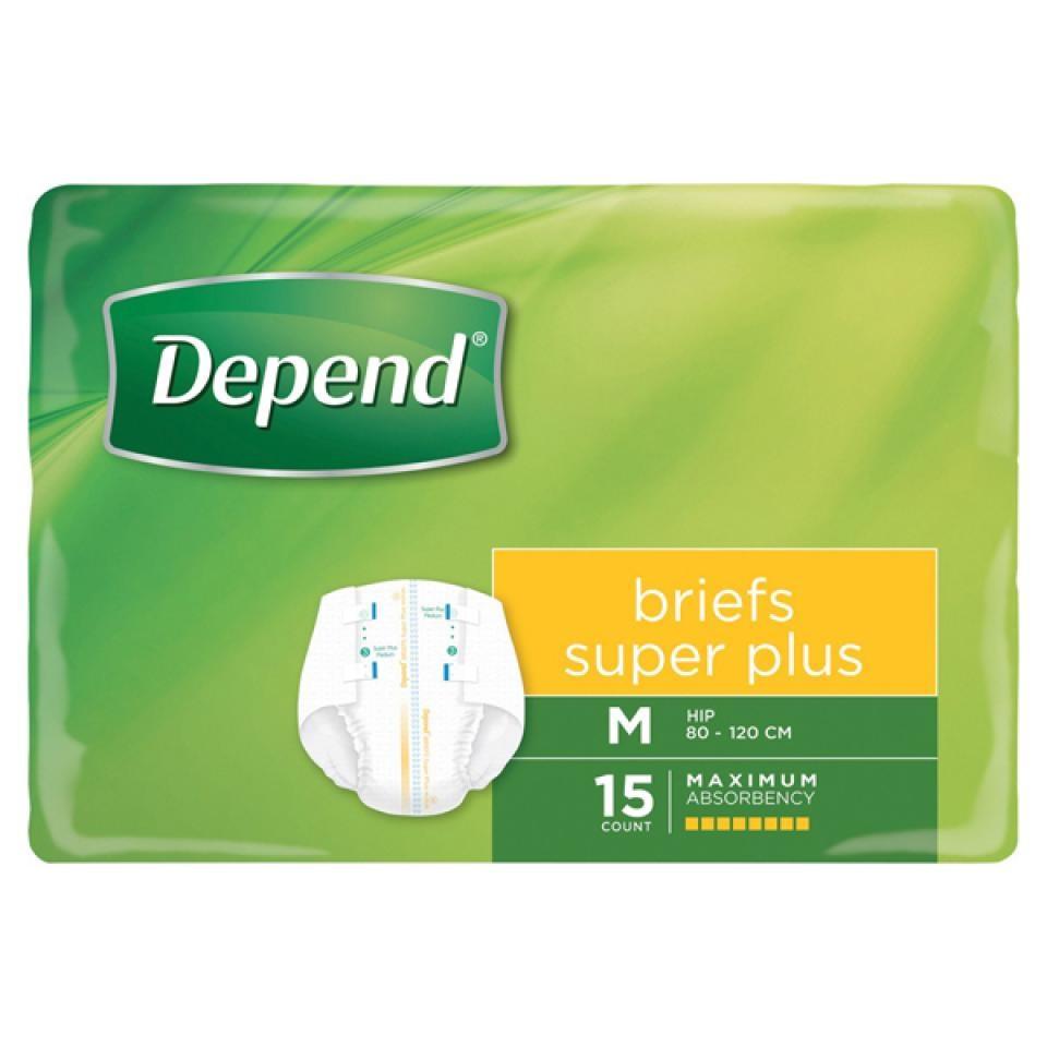 Depends Briefs Super Plus Medium - Carton (15x3)