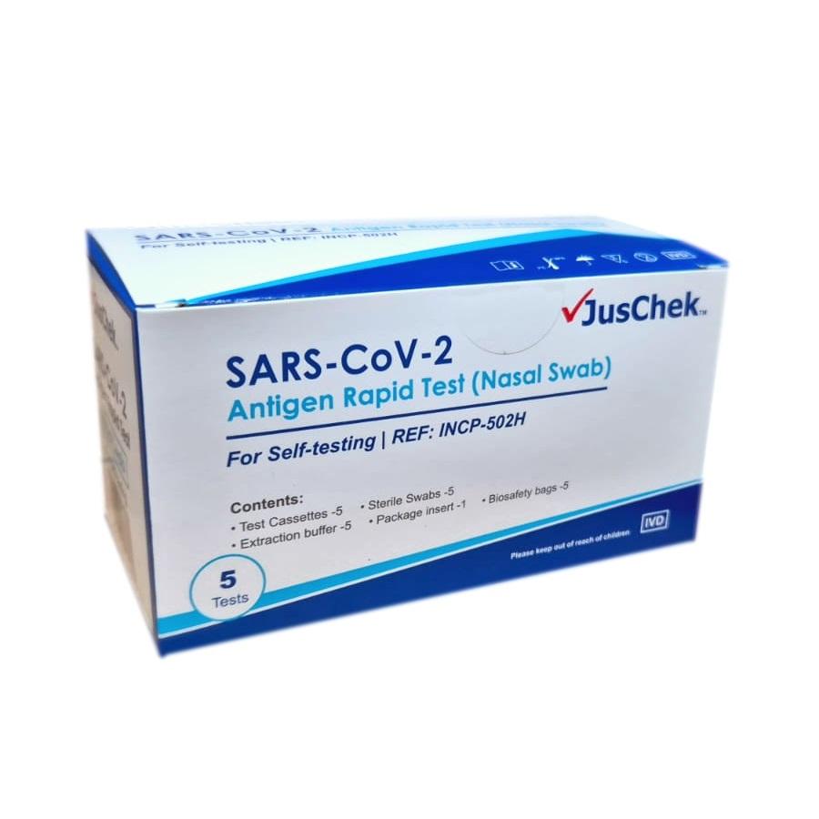 JusChek COVID-19 Rapid Antigen Test - Pack (5)