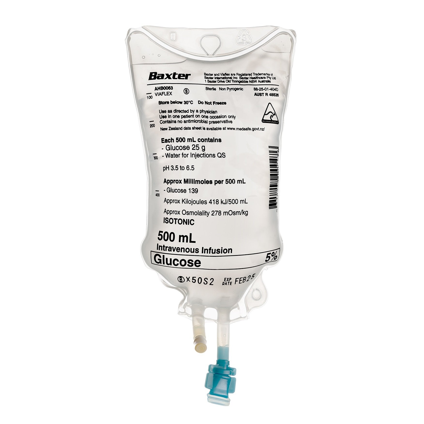Glucose IV 5% 500ml - Carton (18)