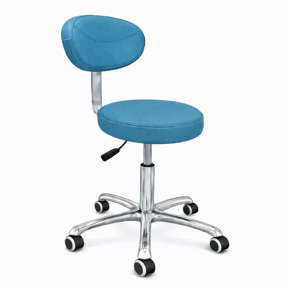 LOGIFORM Premium Surgeon Stool with Backrest - Ocean Blue