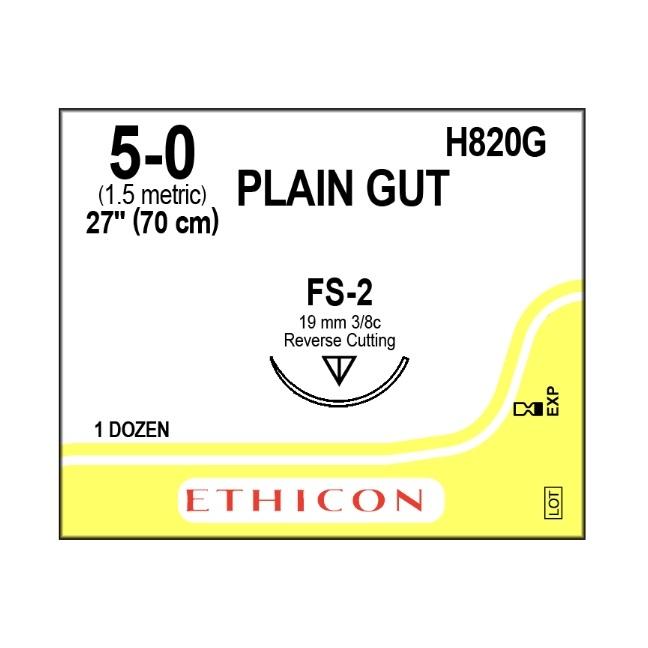 Plain Gut Suture 5/0 FS-2 19mm 70cm - Box (12)