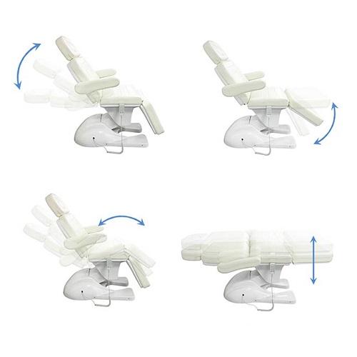 LOGIFORM Supreme Cosmetic Couch 4 Motor 3 Section in White Medical Grade Vinyl (PM5)