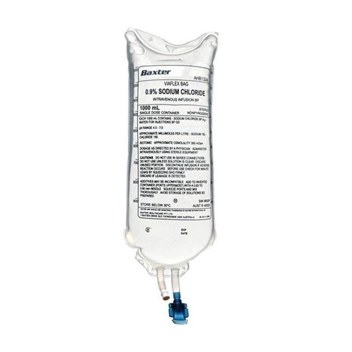 Sodium Chloride 0.9% IV 1000ml Viaflex - Each