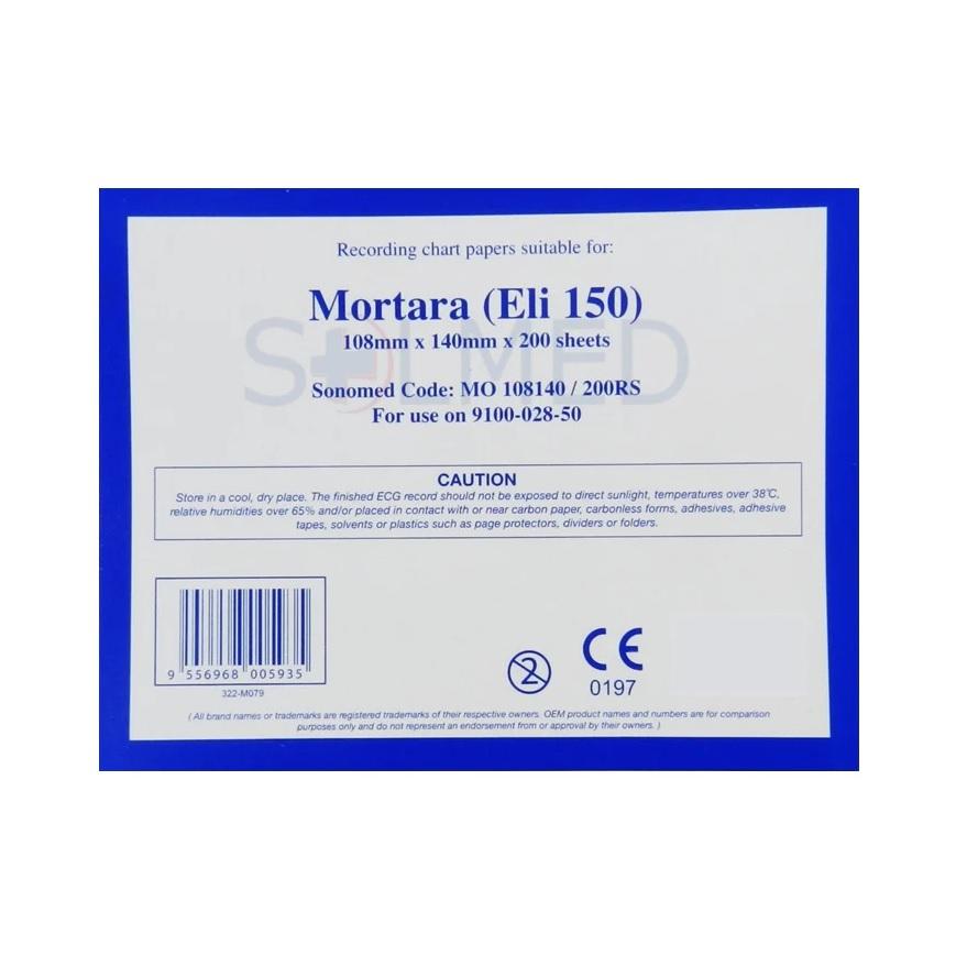 Mortara Thermal Paper Z-Fold 108mm x 140m for ELI150 200 Sheets - (24 Pack)