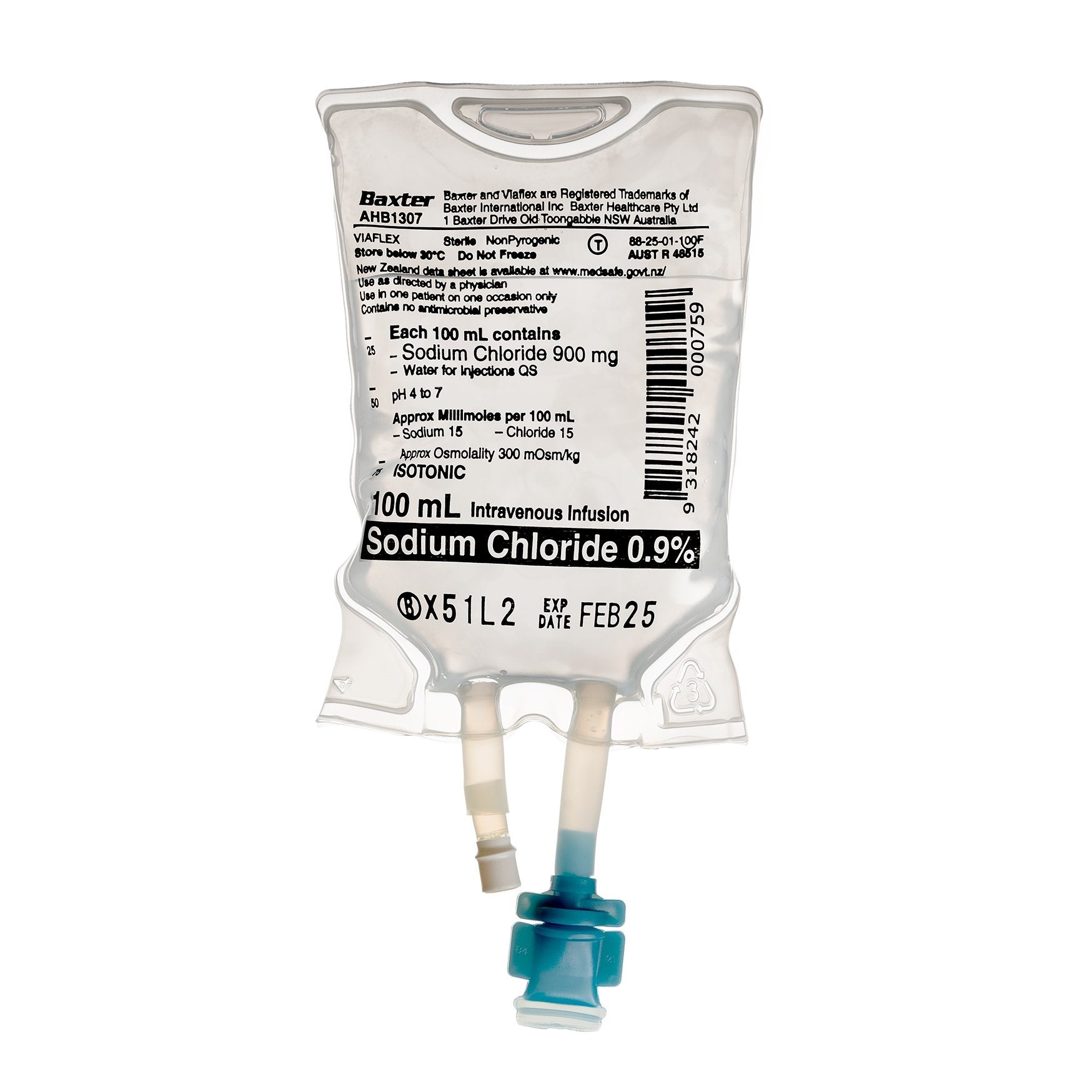Sodium Chloride 0.9% IV 100ml - EACH