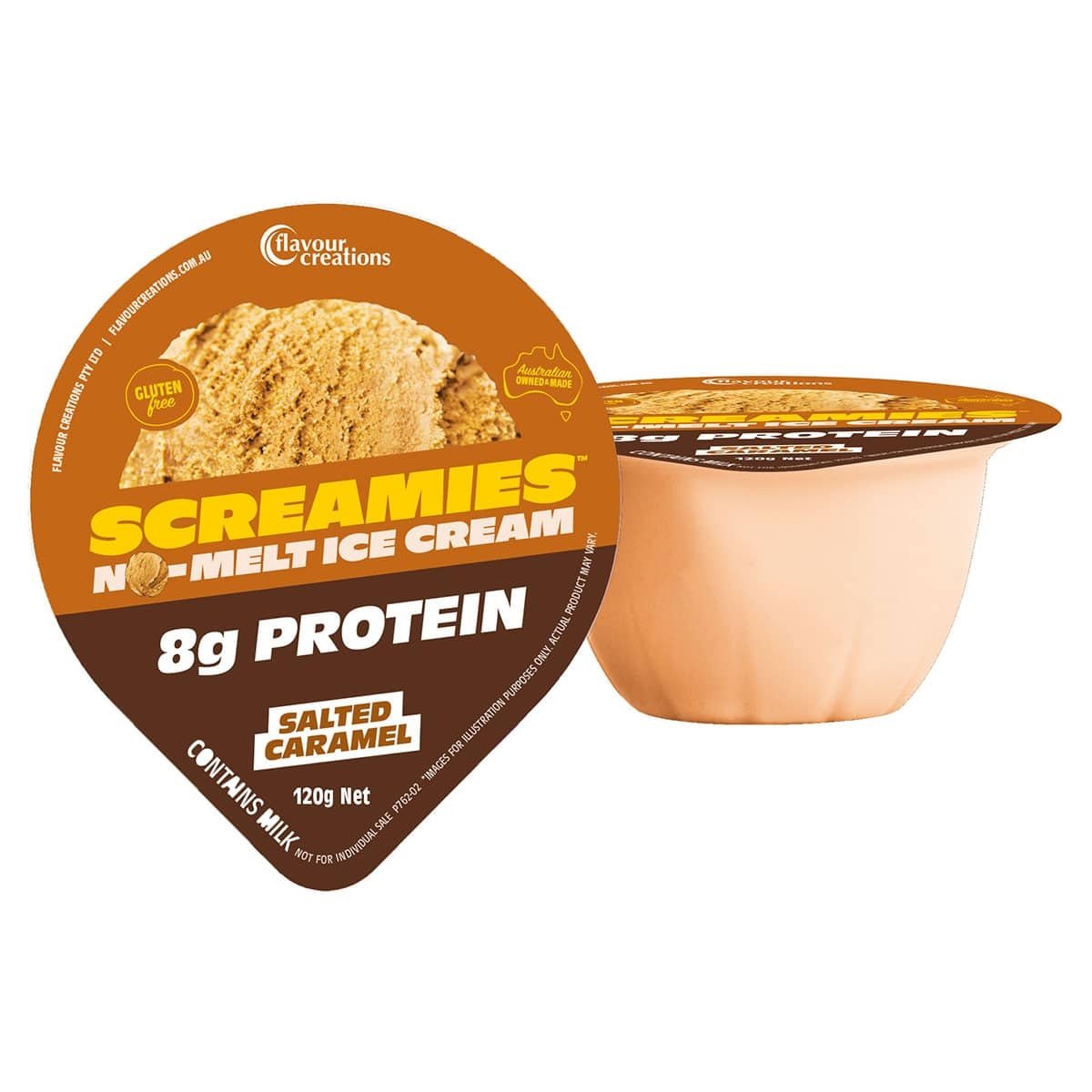 Flavour Creations Protein Screamies Salted Caramel Ice Cream 120g - Carton (36)