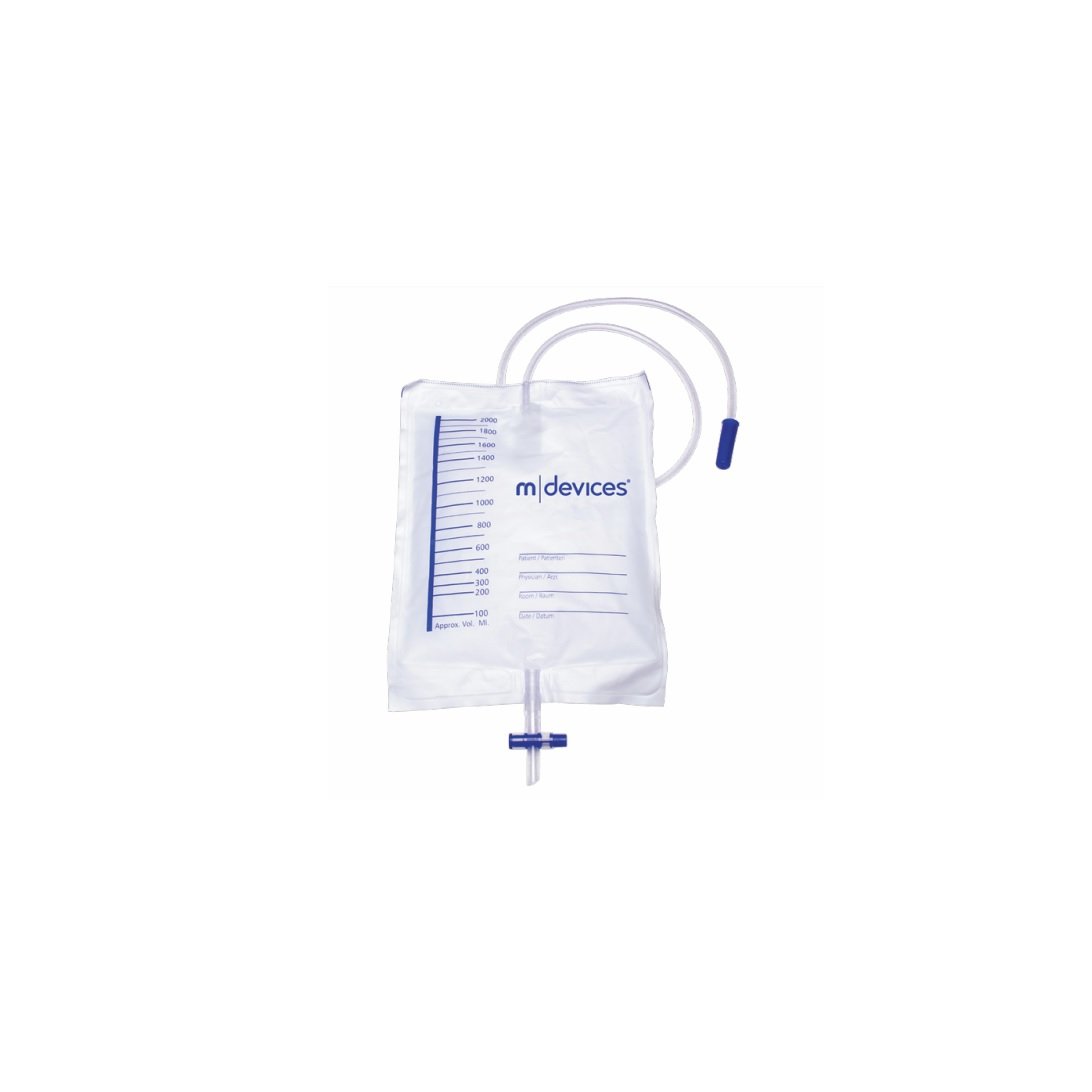 Multigate Urine Bag - 2000mL T-Tap NRV 110cm Tubing - Carton (250)