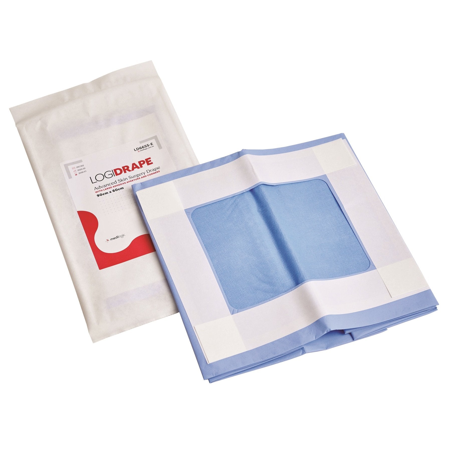 LOGIDRAPE Advanced Surgical Drape, Large Adhesive Aperture + Corners 90cm x 60cm - Carton (100)