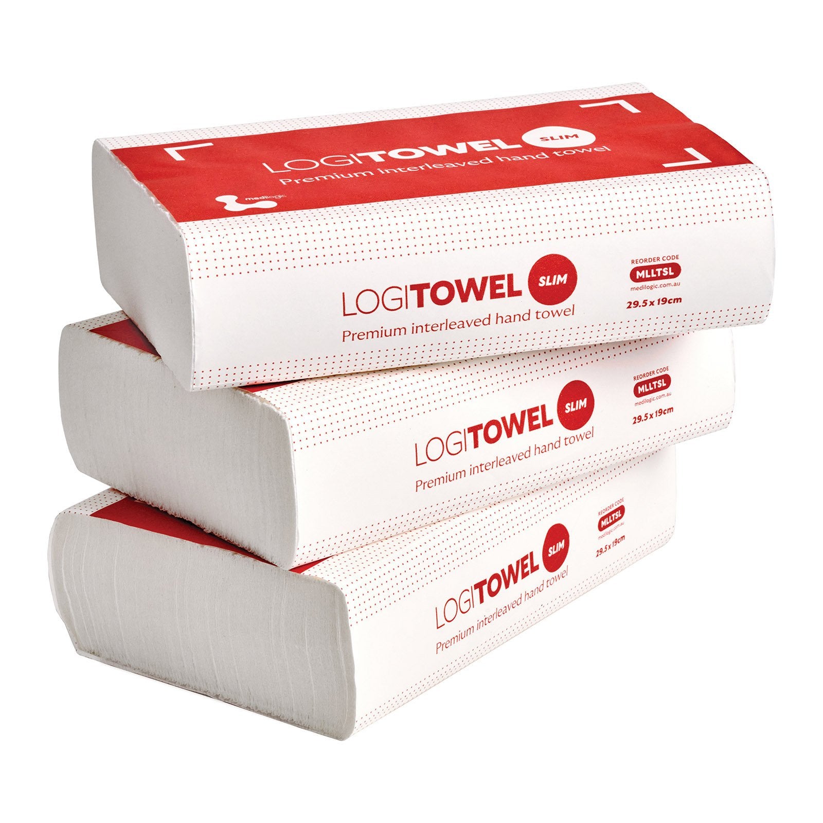 LOGITOWEL Slim Interleaved Hand Towel 29.5cm x 19cm - Carton (24)