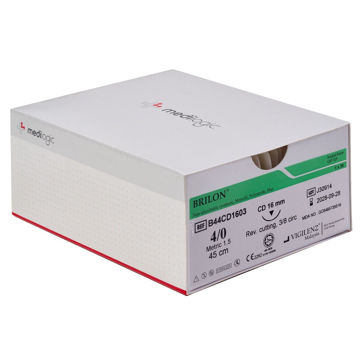 Vigilenz Brilon 4-0 16mm CD 45cm Sutures - Box (36)