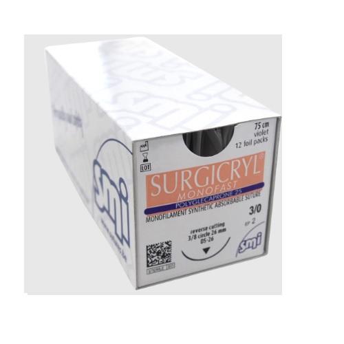 Surgicryl Monofast 5/0 RC 3/8 Circ DS 12mm 45cm Violet - Box (12)