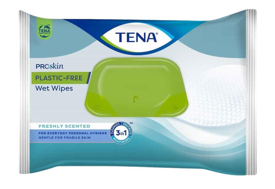 TENA Plastic Free Wet Wipes Pack 48 - Carton (12)
