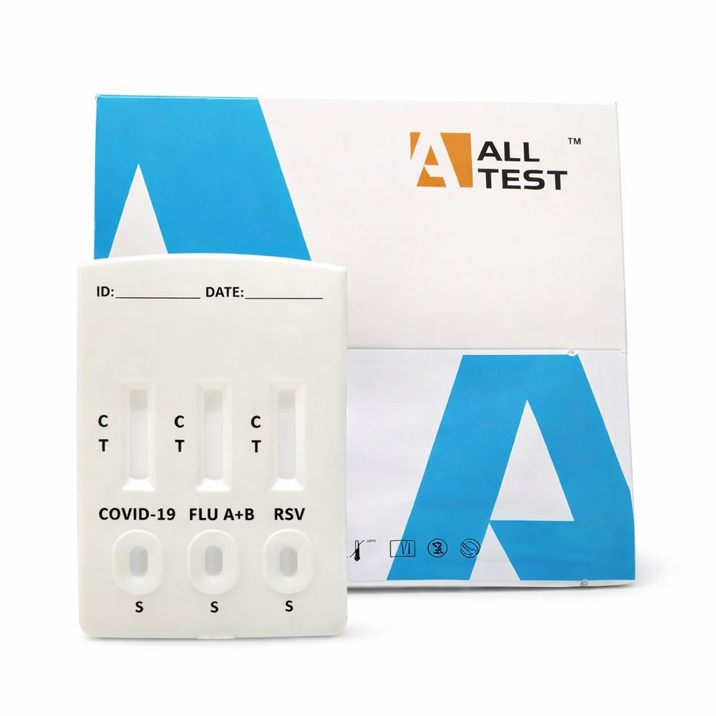 AllTest 4-in-1 COVID-19/Influenza A and B/RSV Antigen Combo Rapid Test - Pack (5)