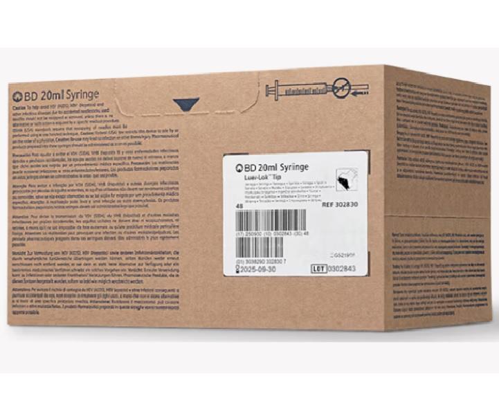 BD Syringe 20ml LL S/c Case-192 (4 Boxes of 48)