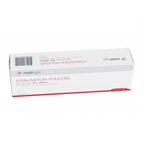 LOGICARE Self-Sealing Sterilisation Pouch 90 x 230mm - Box (200)
