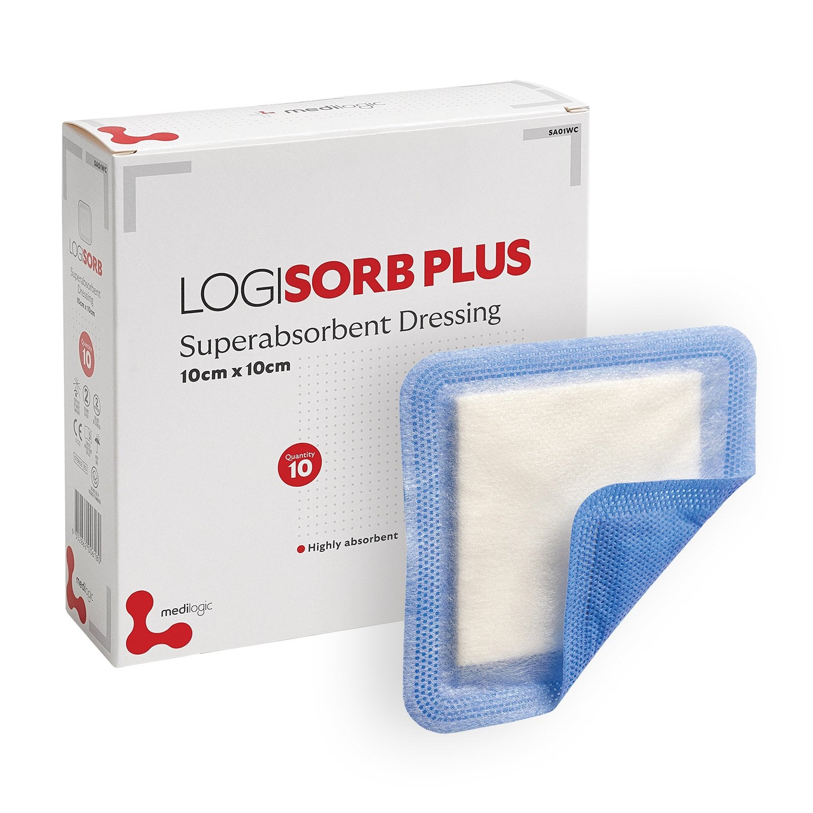 LOGISORB PLUS Superabsorbent Dressing 10cmx10cm - Box (10)