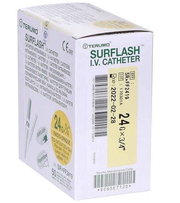 Terumo Surflash Yellow 24G x 19mm - Box (50)