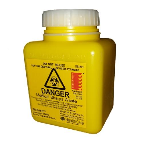 ASP Sharps Disposal Container 500ml Screw Top - Each