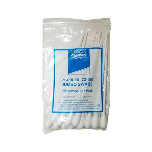 Multigate Jumbo Swabs 16cm Non-Sterile Single End - Packet (20)