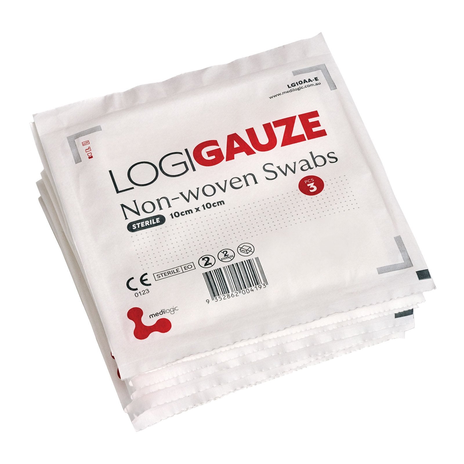 LOGIGAUZE Sterile Non-Woven Swabs 10cm x 10cm x 3 - Each