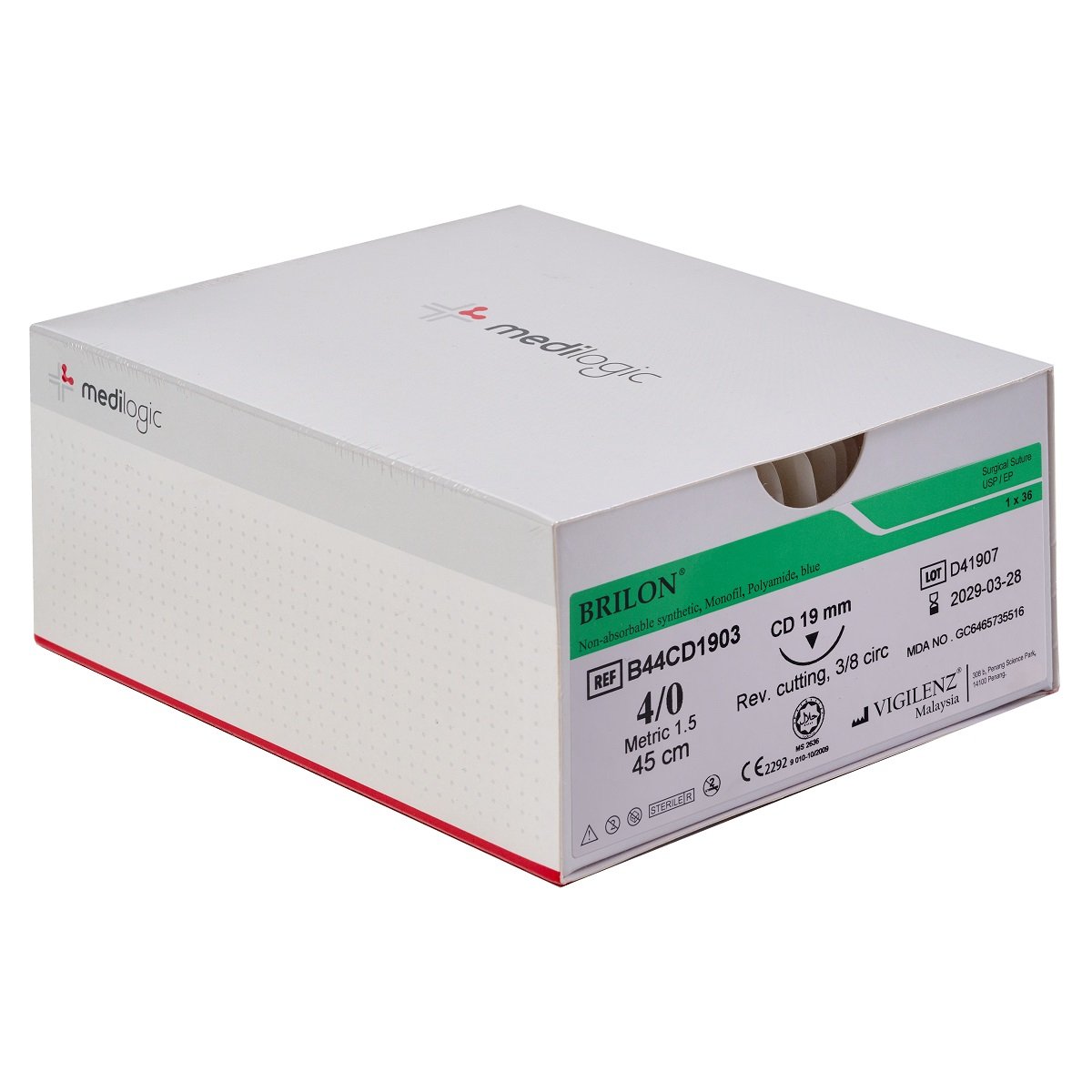 Vigilenz Brilon 4-0 19mm CD 45cm Sutures - Box (36)