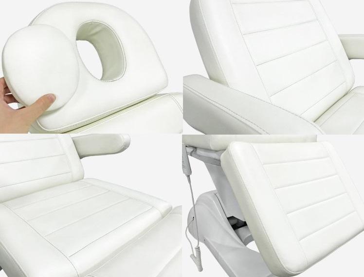 LOGIFORM Supreme Cosmetic Couch 4 Motor 3 Section in White Medical Grade Vinyl (PM5)