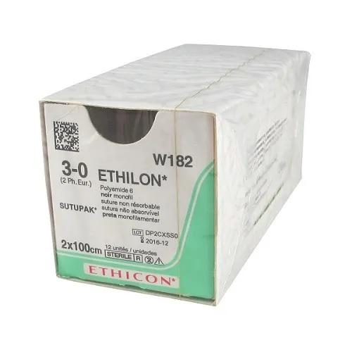 Ethilon 3/0 Suture Black 45cm 19mm - Box (12)