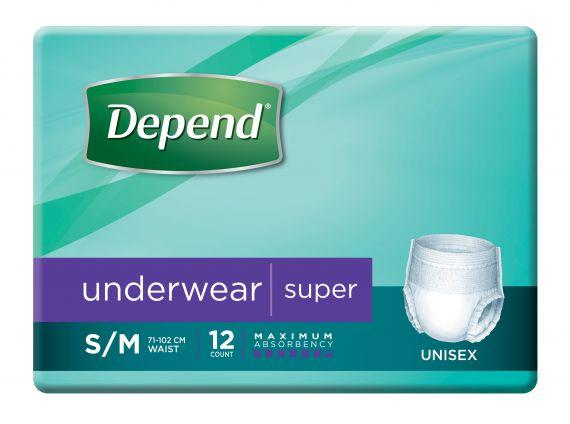 Depend Super Unisex Underwear Extra Large - Carton (12x4)