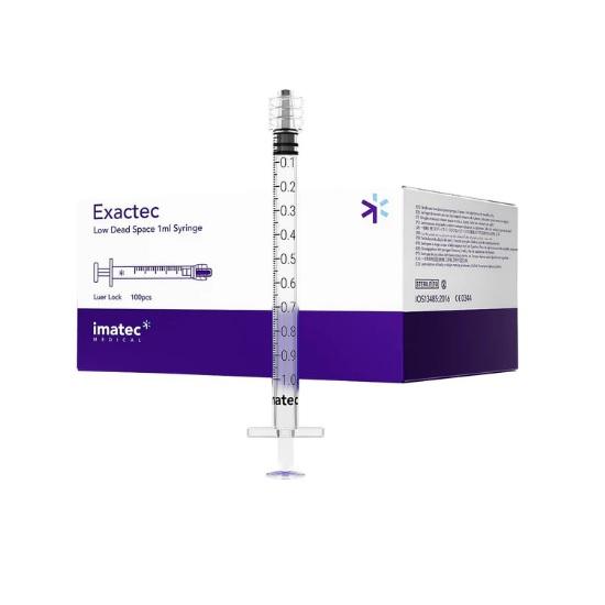 Imatec 1ml Low Dead Space Syringe Luer Lock - Box (100)