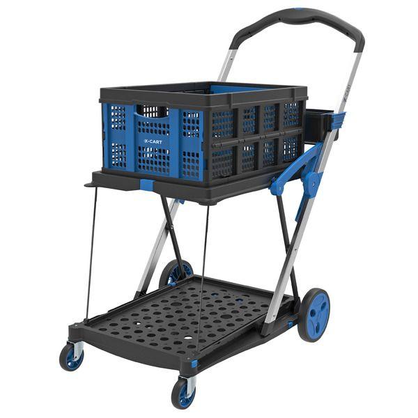V-Cart Folding Trolley with Folding Basket