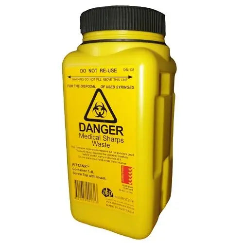 ASP Sharps Container 1.4L Screw Top Needle Notch ASP