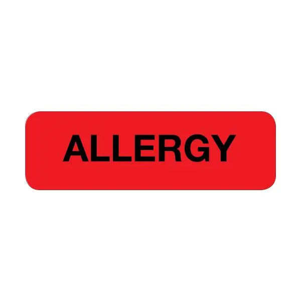 Allergy Label (RED) - Small 12mmx32mm - Roll (500) OTHER