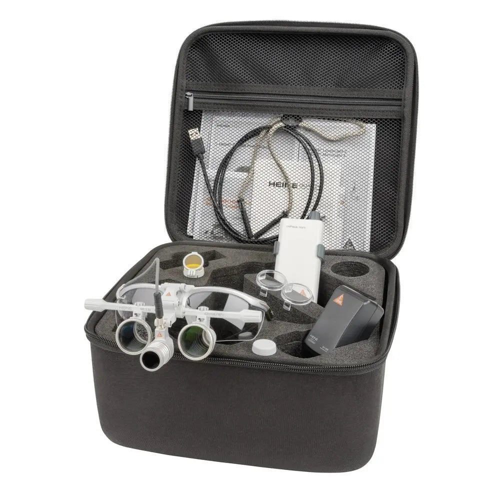 HEINE Loupelight 2 Set HR 2.5x Binocular Loupe 340mm + S-FRAME + mPack mini HEINE