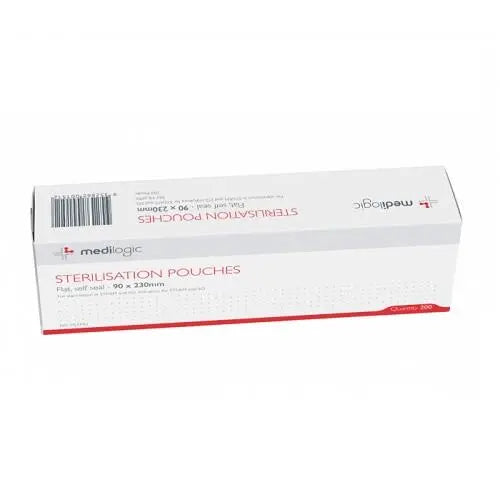 LOGICARE Self-Sealing Sterilisation Pouch 90 x 230mm - Box (200) Medilogic
