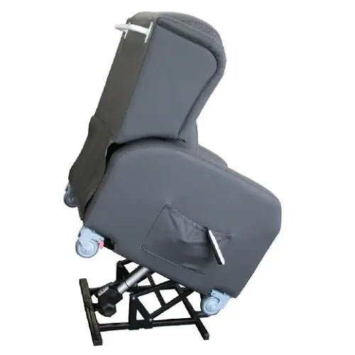 LOGIFORM Mobile Power Recline Chair - Vinyl Stretch Upholstery - Charcoal Medilogic