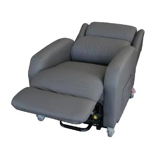 LOGIFORM Mobile Power Recline Chair - Vinyl Stretch Upholstery - Charcoal Medilogic