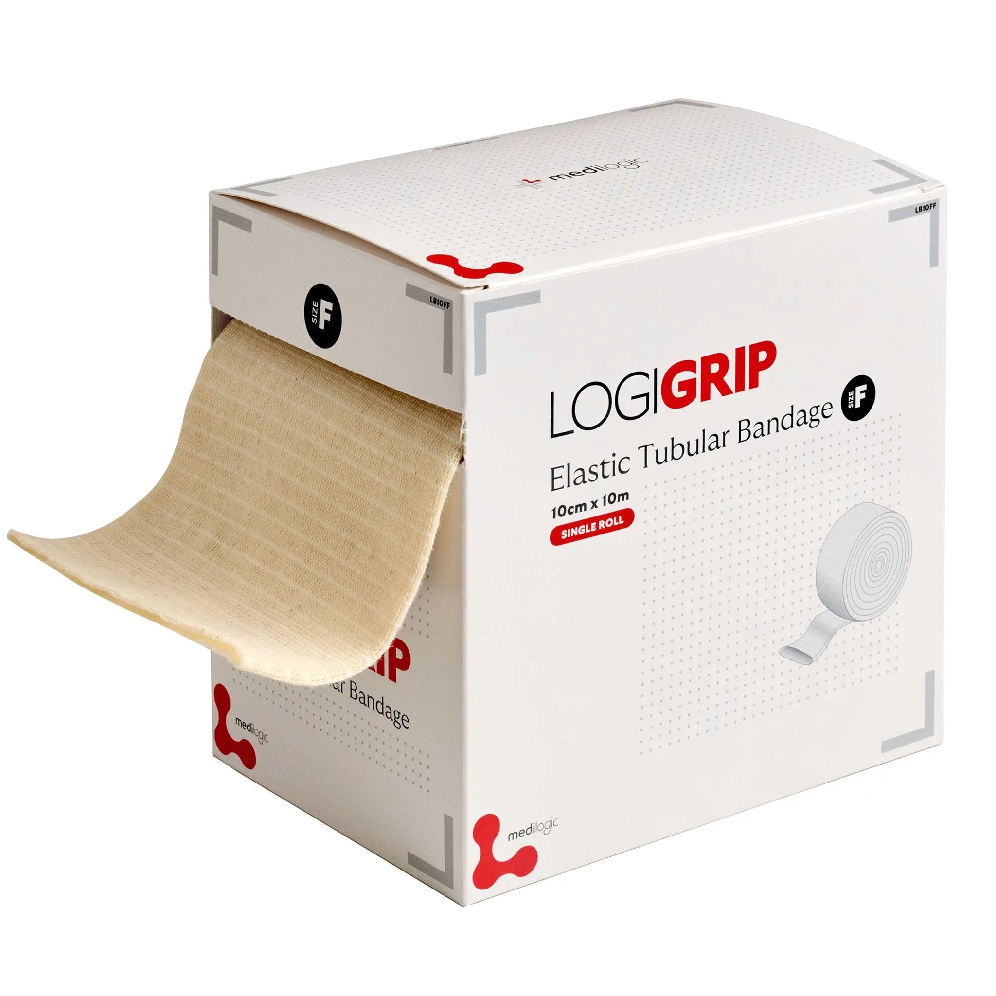 LOGIGRIP Tubular Bandage 10cm x 10m Size F Medilogic