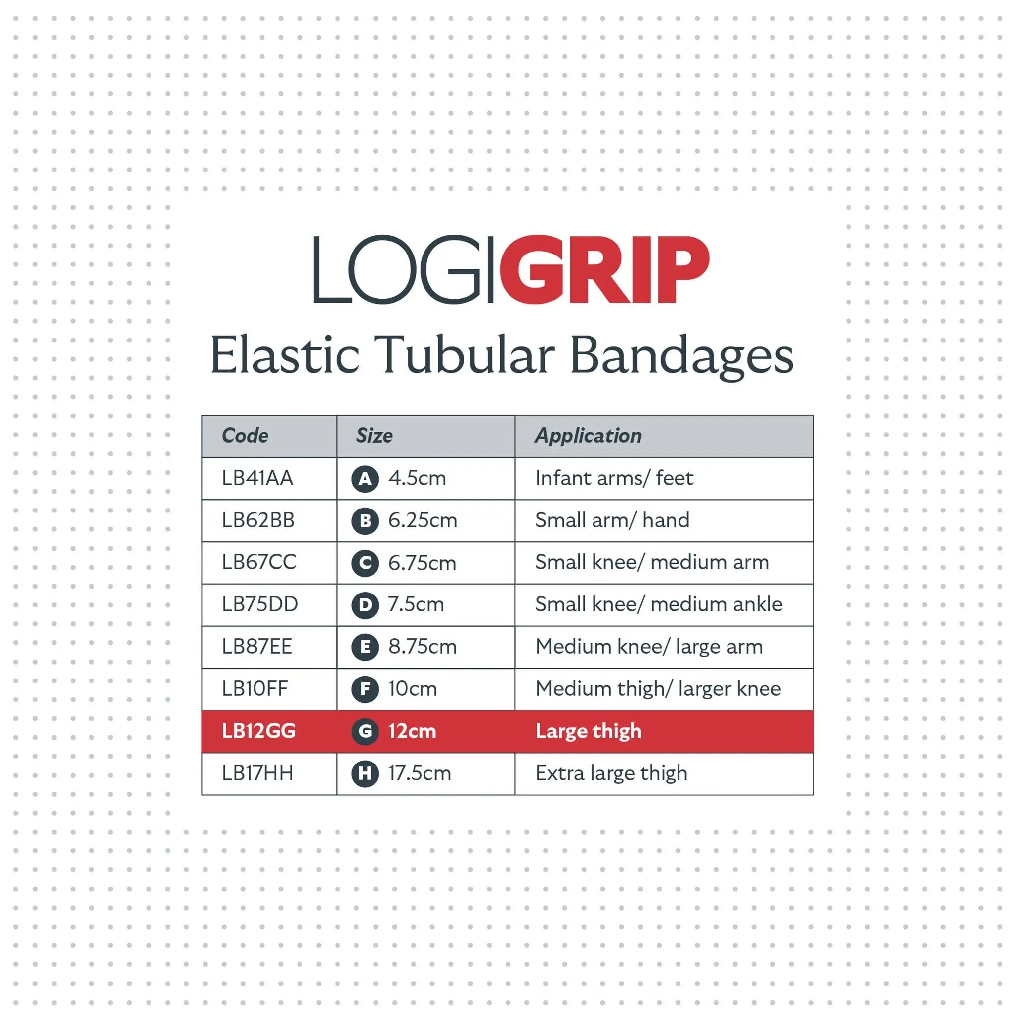 LOGIGRIP Tubular Bandage 12cm x 10m Size G Medilogic