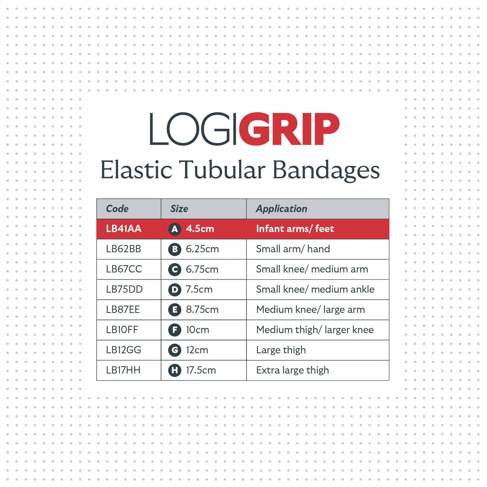 LOGIGRIP Tubular Bandage 4.5cm x 10m Size A Medilogic