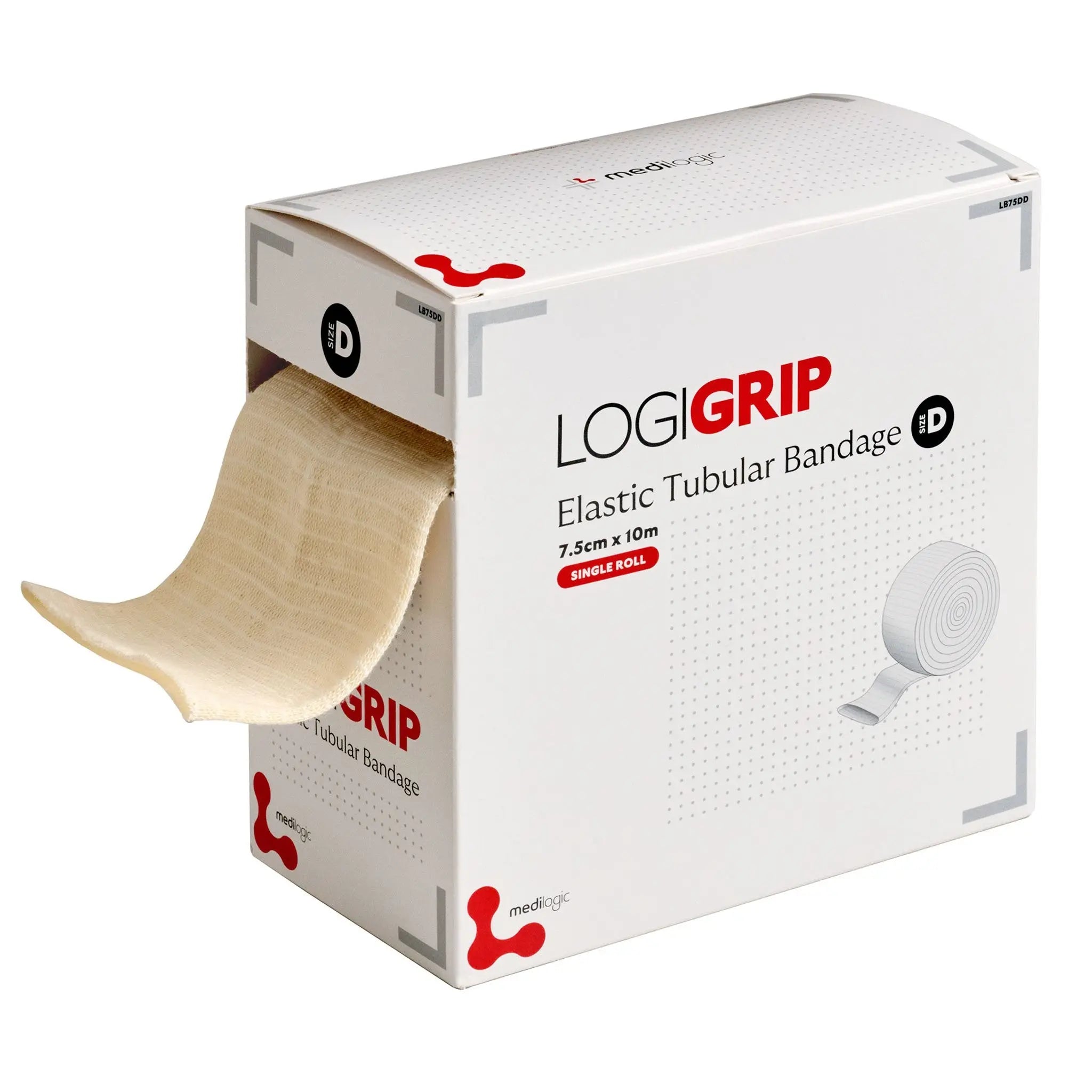 LOGIGRIP Tubular Bandage 7.5cm x 10m Size D Medilogic