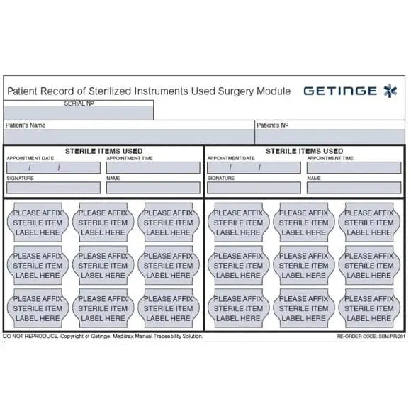 Meditrax Patient Record Sheet Pad (50 Sheets/Pad) (6006306011) - 5pk Getinge